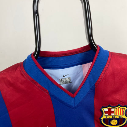 90s Nike Barcelona Football Shirt T-Shirt Red XS