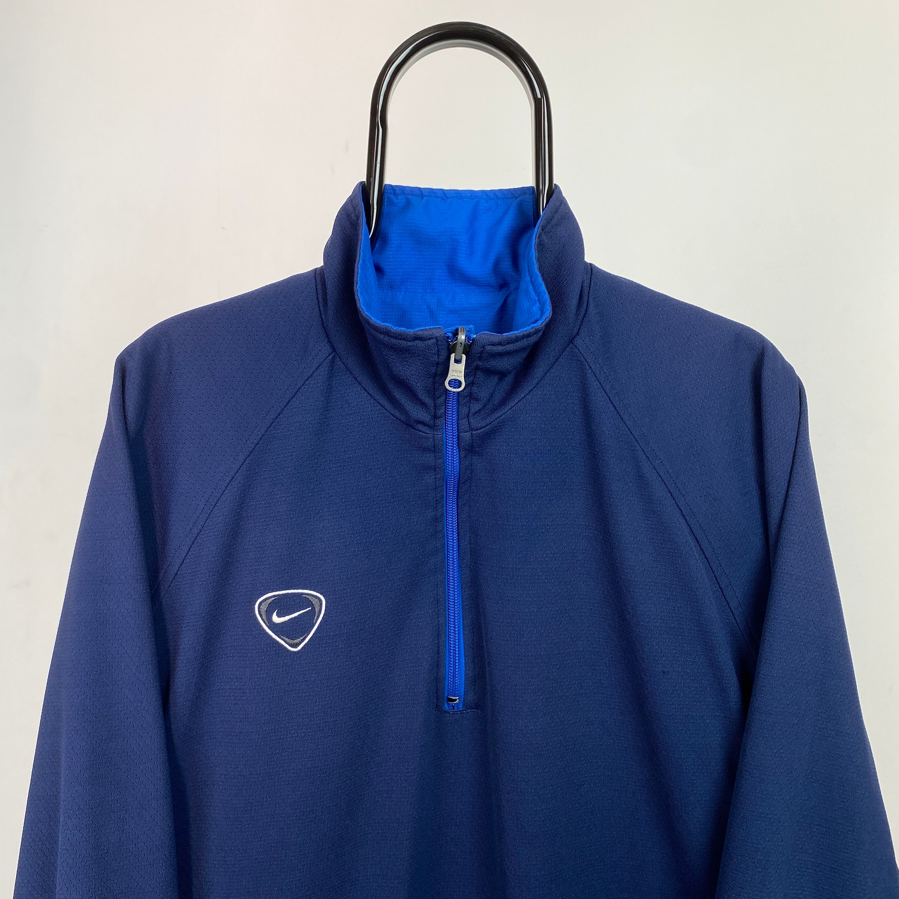 00s Nike Reversible Windbreaker Jacket Blue Medium
