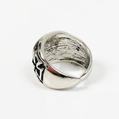 Vintage Adjustable Templar Ring Silver