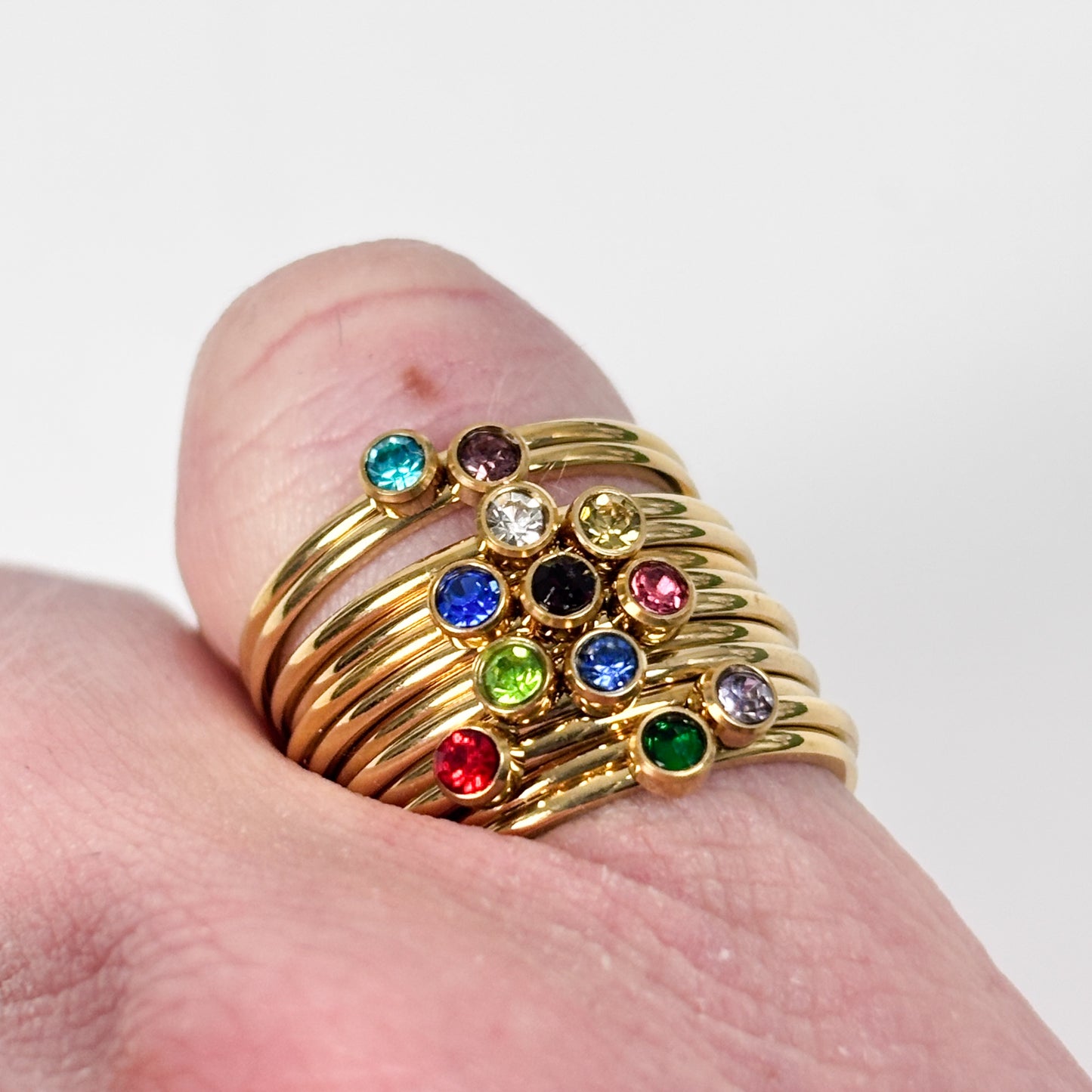 Dainty Birthstone Ring Gold