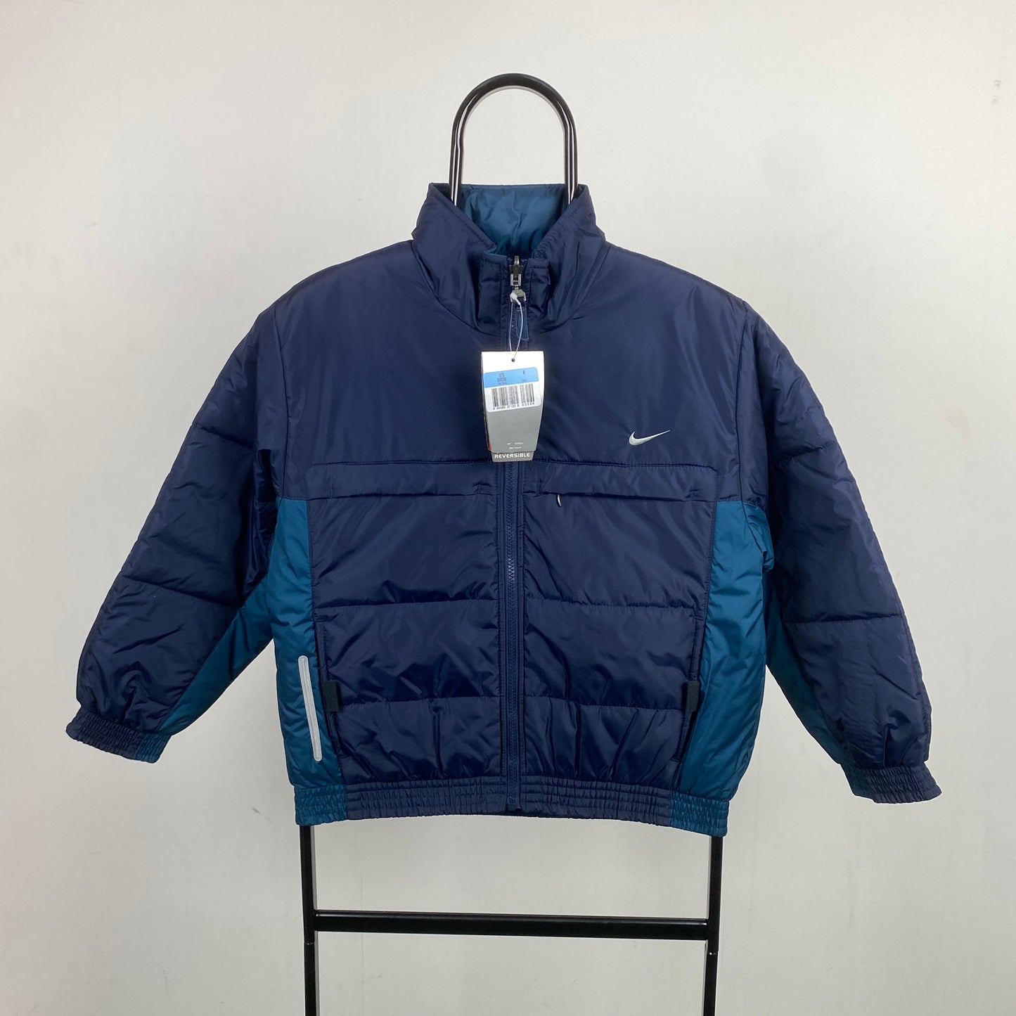 90s Nike Reversible Puffer Jacket Blue XS