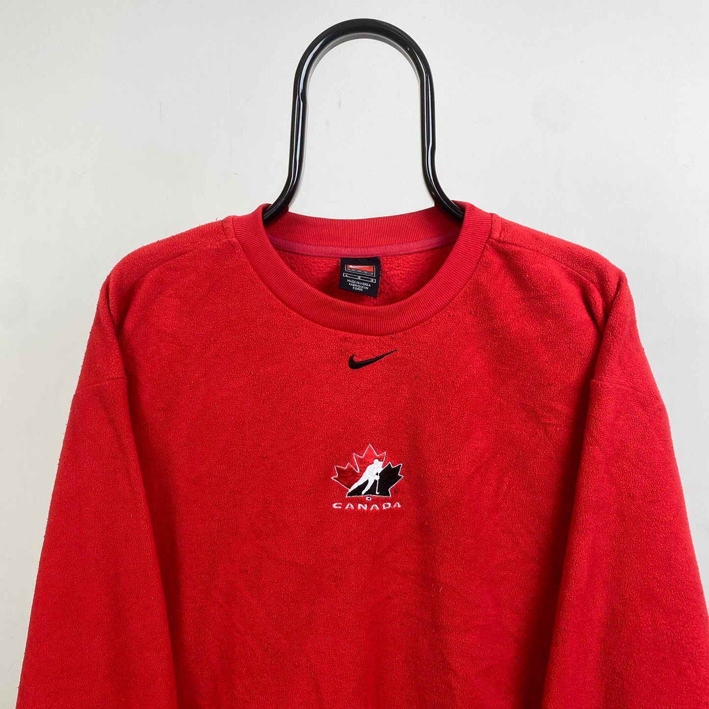 90s Nike Canada Fleece Sweatshirt Red Large