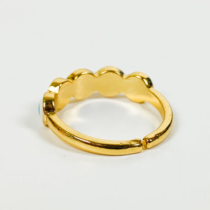 Retro Adjustable Evil Eye Ring Gold