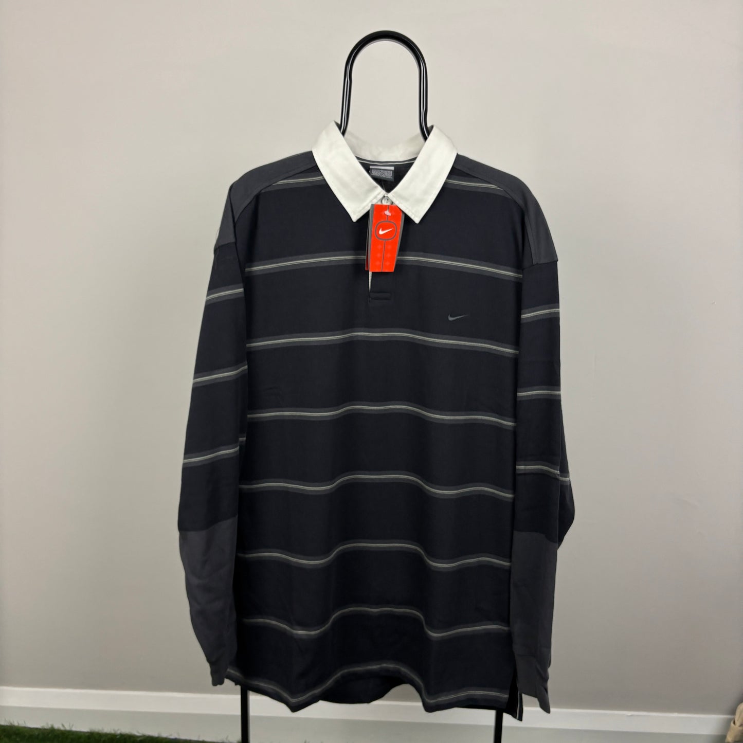 00s Nike Rugby Sweatshirt Black XL