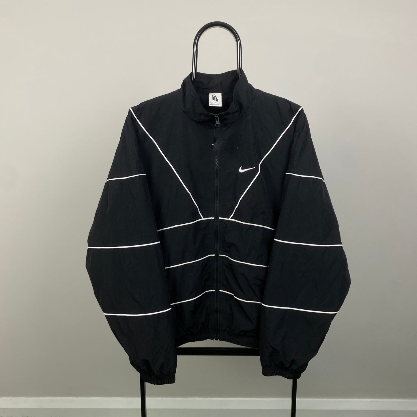 00s Nike Piping Windbreaker Jacket Black XL