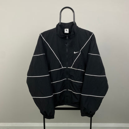 00s Nike Piping Windbreaker Jacket Black XL