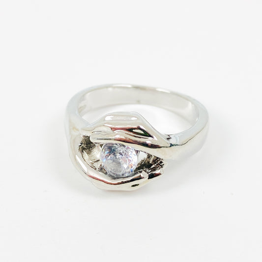 Vintage Mystic Gemstone Ring Silver