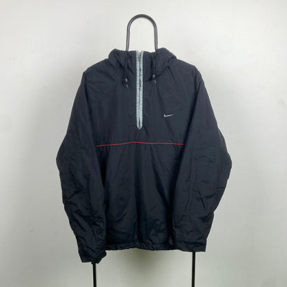 00s Nike Waterproof Fleece Lined Coat Jacket Black XL