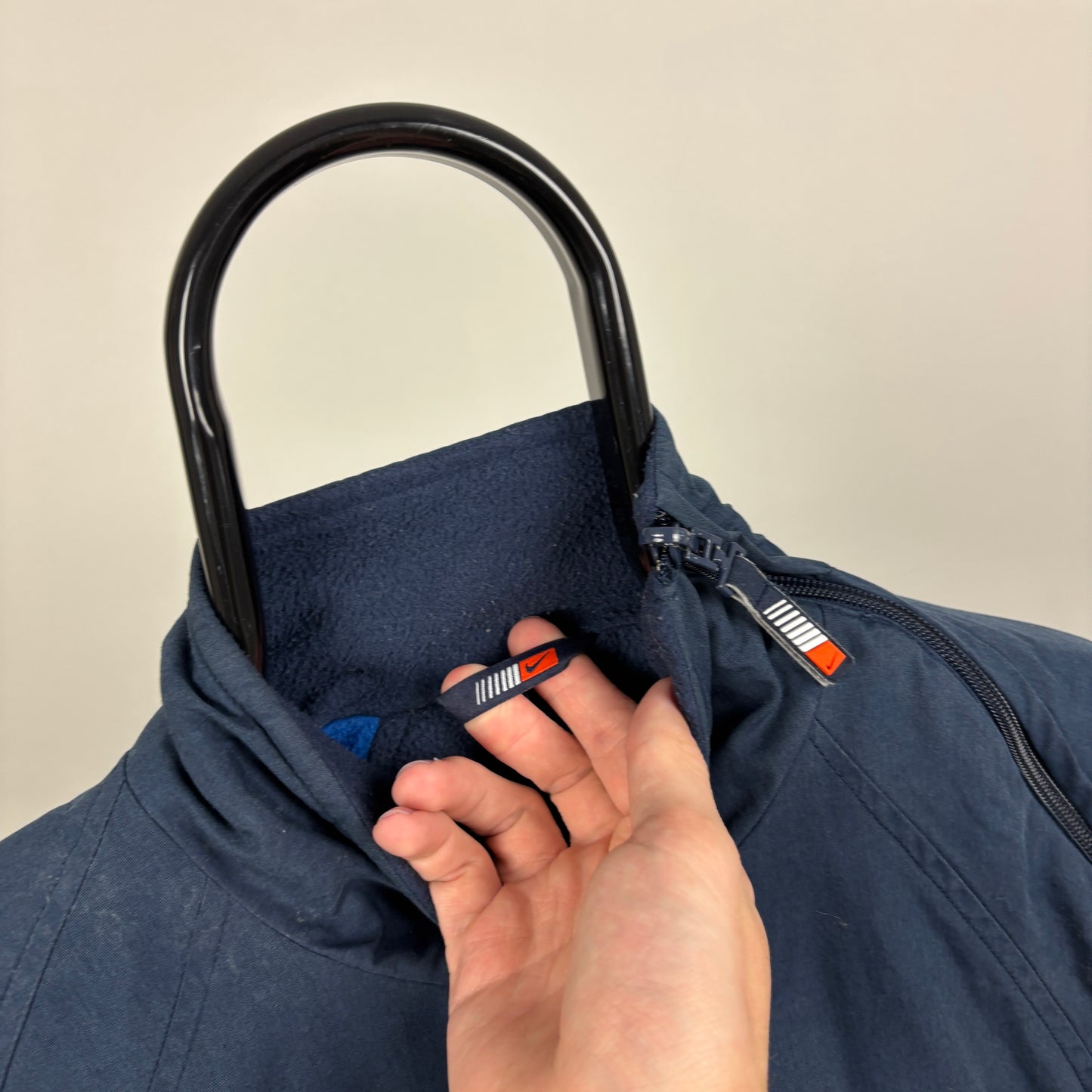 90s Nike Reversible Sidewinder Fleece Coat Jacket Blue Small