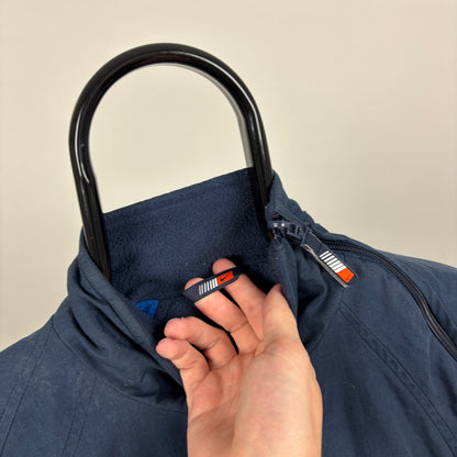 90s Nike Reversible Sidewinder Fleece Coat Jacket Blue Small