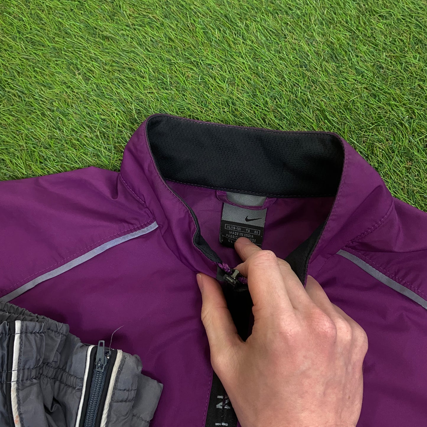 00s Nike Clima-Fit Tracksuit Set Jacket + Joggers Purple XL