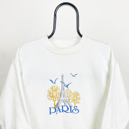 Retro 90s Paris Sweatshirt White Medium