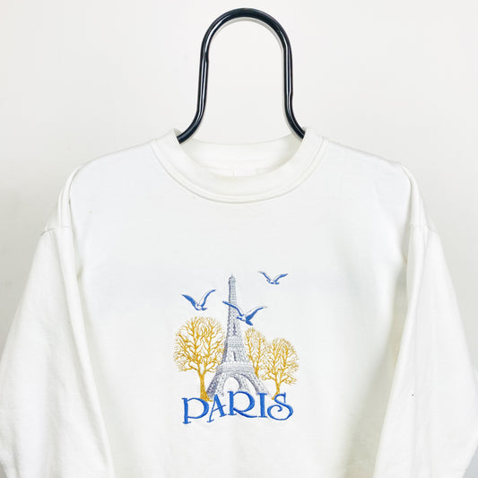 Retro 90s Paris Sweatshirt White Medium