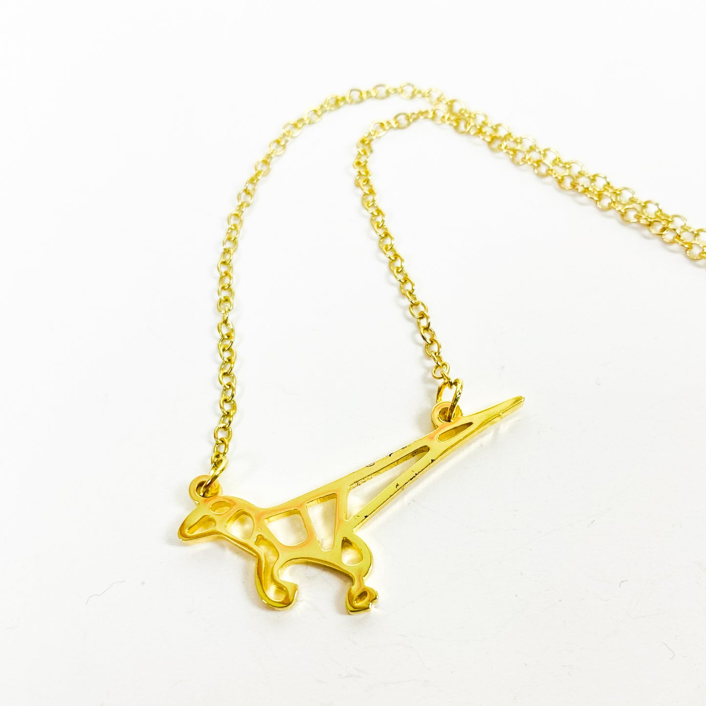 Retro Dinosaur Necklace Chain Gold