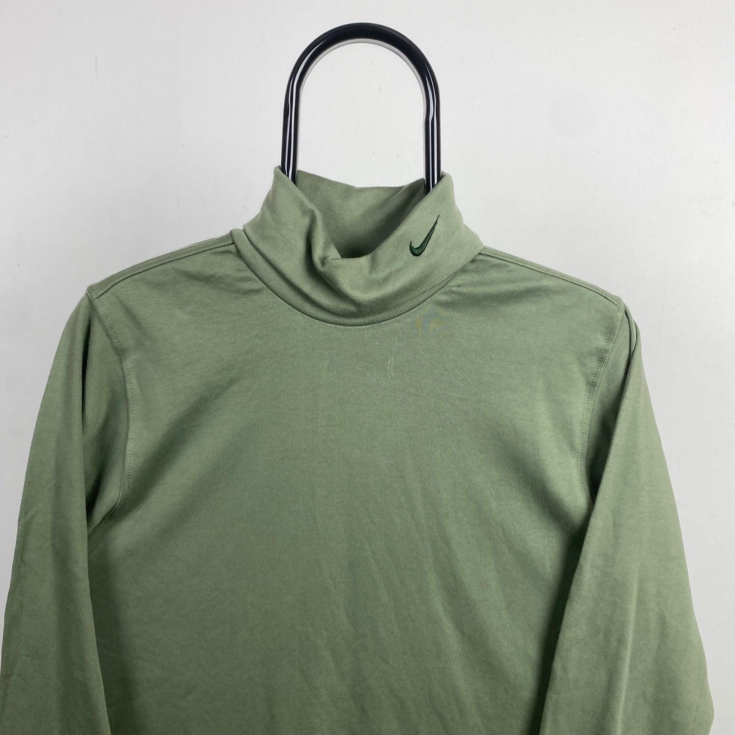 00s Nike Roll Neck Sweatshirt Green XS