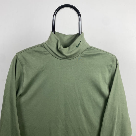 00s Nike Roll Neck Sweatshirt Green XS