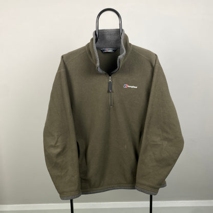 00s Berghaus 1/4 Zip Fleece Sweatshirt Brown Medium