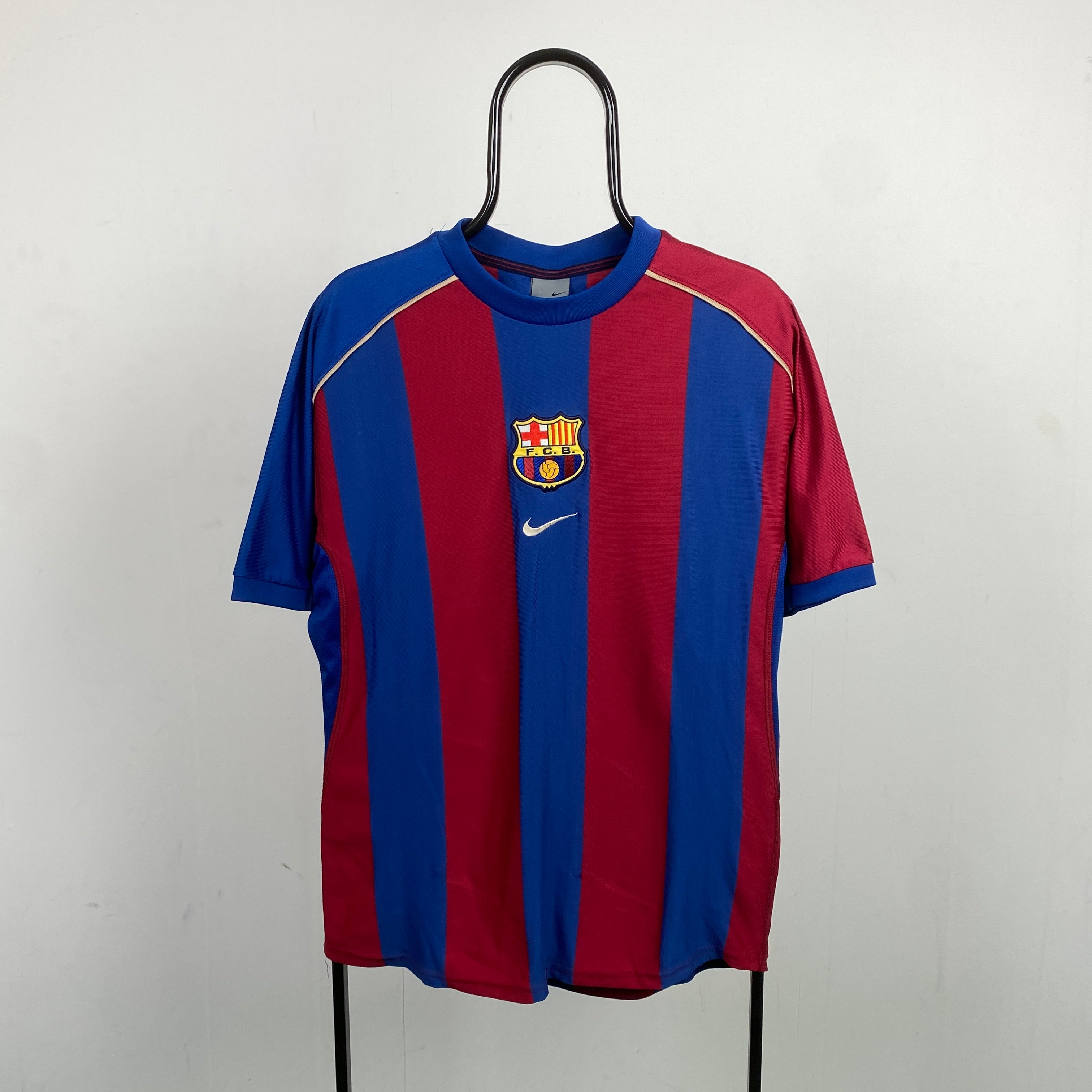 2000/01 Nike Barcelona Training Football Shirt T-Shirt Red Large