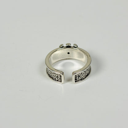Thorny Rose Adjustable Ring Silver