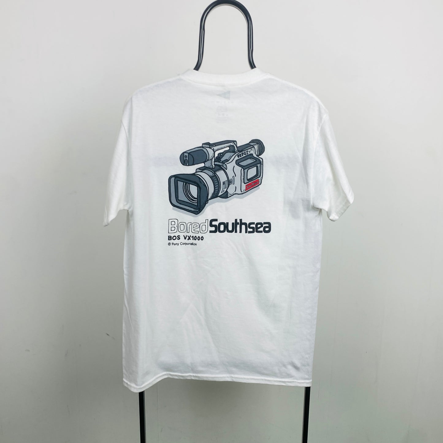 Retro Bored Of Southsea VX100 T-Shirt White Medium