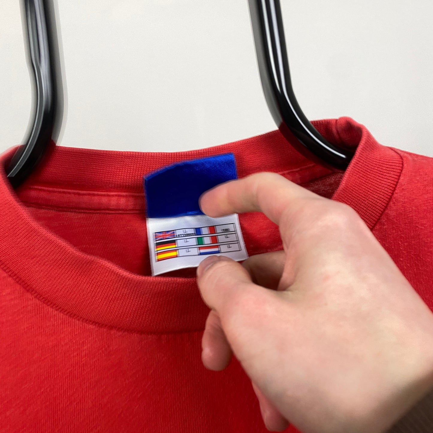 90s Umbro England Football Shirt T-Shirt Red Large