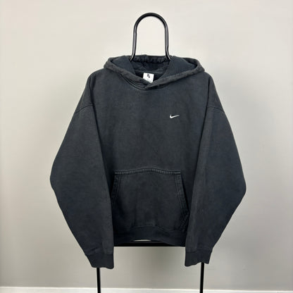00s Nike Heavyweight Hoodie Black Medium