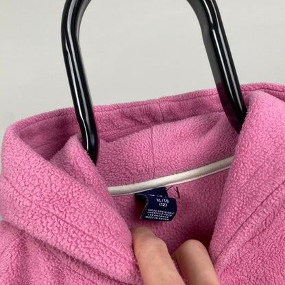 Retro Gap Fleece Hoodie Pink XS