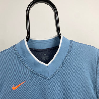 90s Nike Piping Basketball T-Shirt Blue Medium