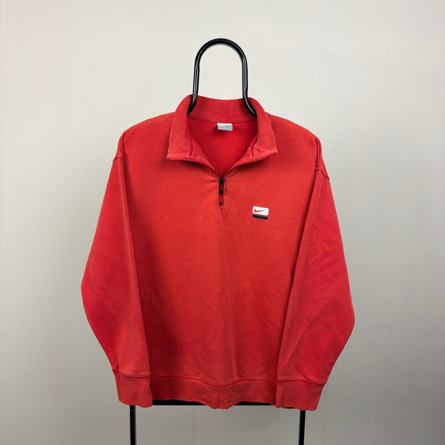 90s Nike 1/4 Zip Sweatshirt Red XS