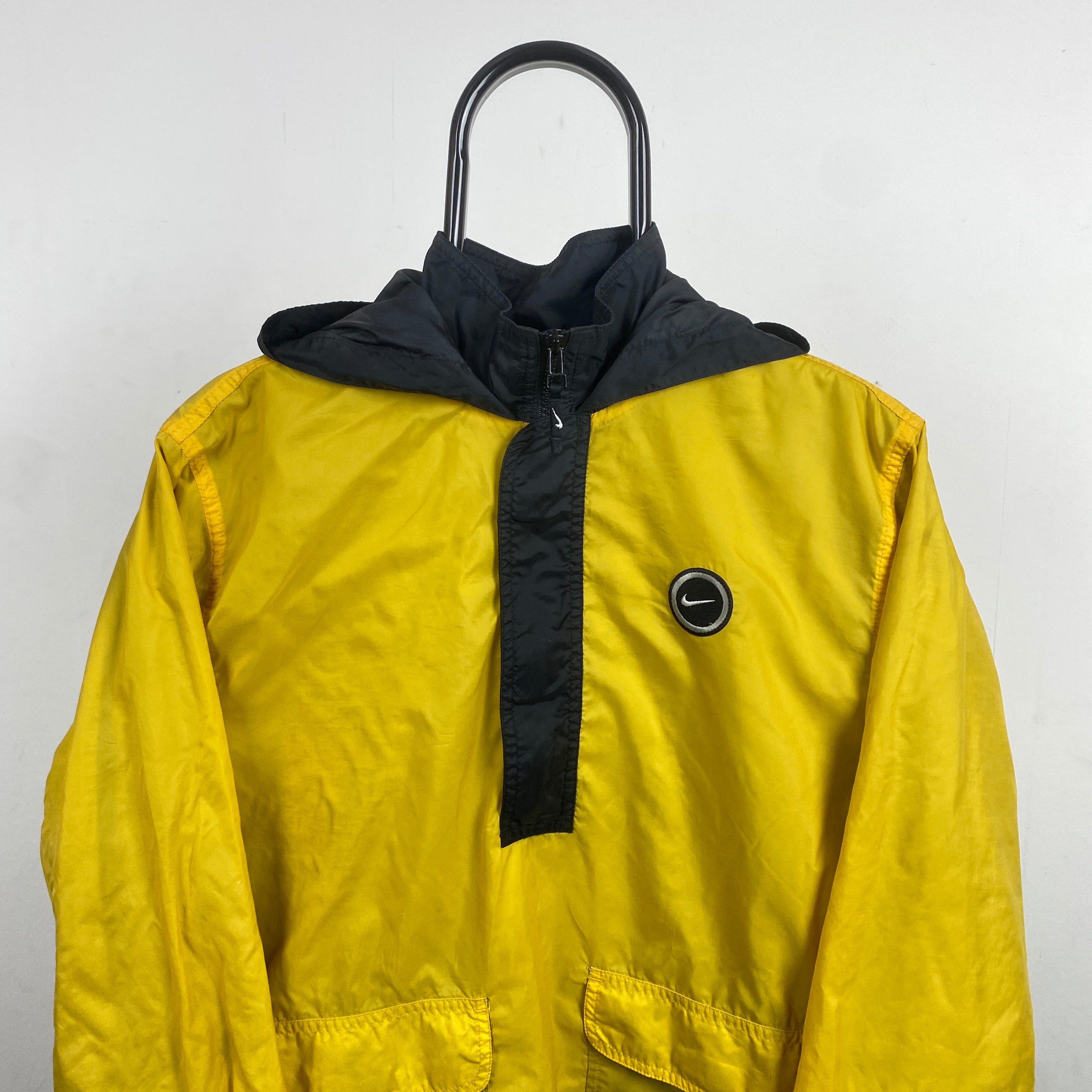 90s Nike Windbreaker Jacket Yellow Medium