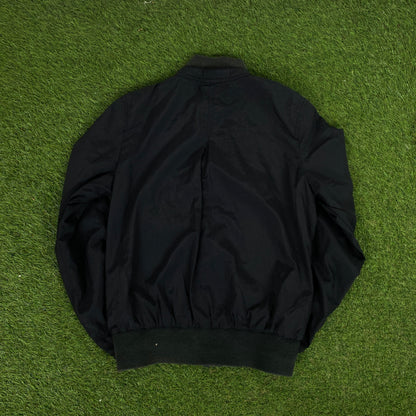 00s Nike Piping Windbreaker Jacket + Joggers Set Black Medium