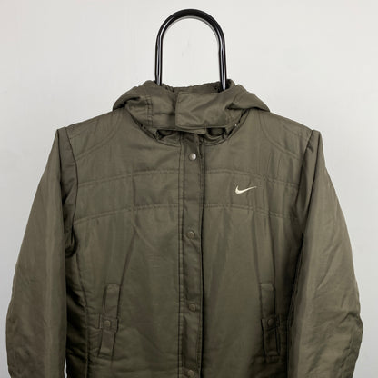 00s Nike Puffer Jacket Brown XS