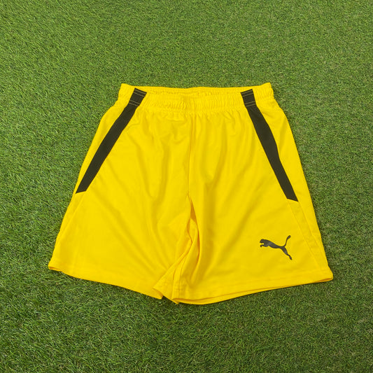 Retro Puma Football Shorts Yellow Small