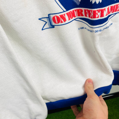 Retro 90s America Sweatshirt White Medium