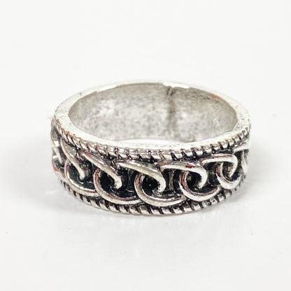 Retro Vintage Chainlink Ring Silver