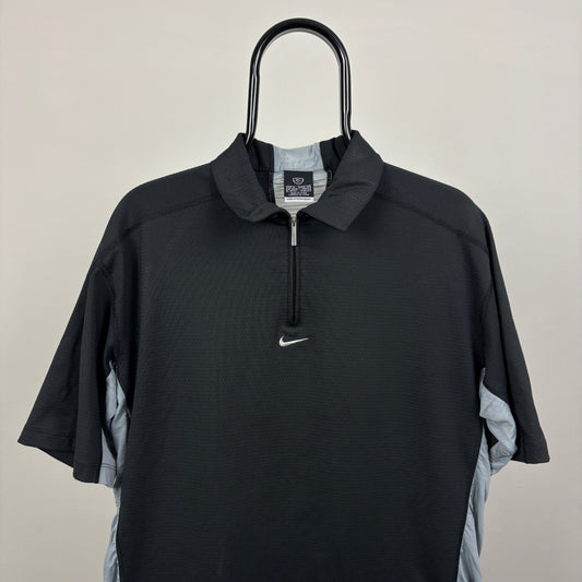 00s Nike Golf Polo T-Shirt Black Medium
