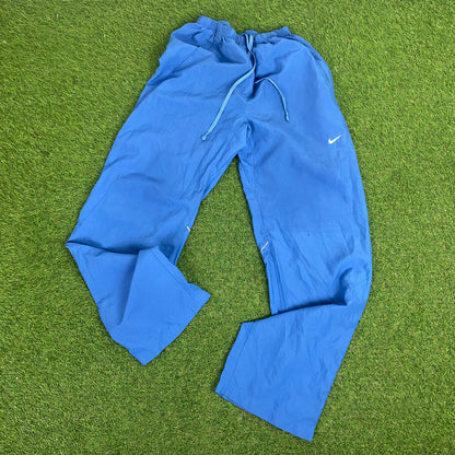 00s Nike Piping Windbreaker Jacket + Joggers Set Blue Small