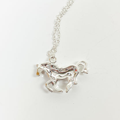 Retro Horse Chain Link Necklace Chain Silver