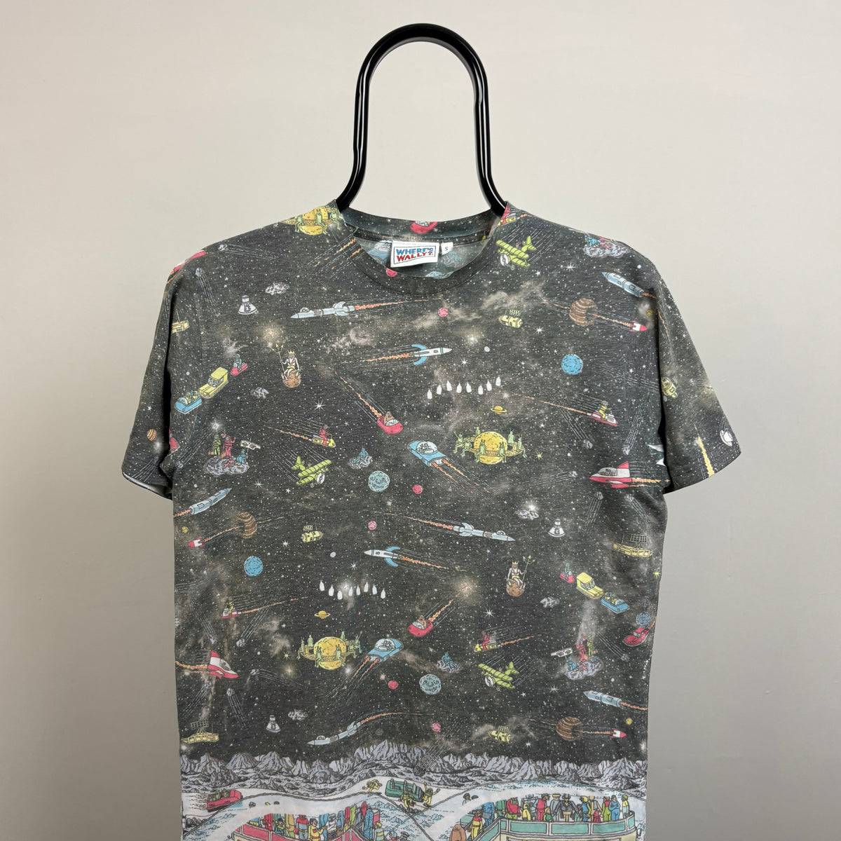 90s Where’s Wally T-Shirt Grey Small