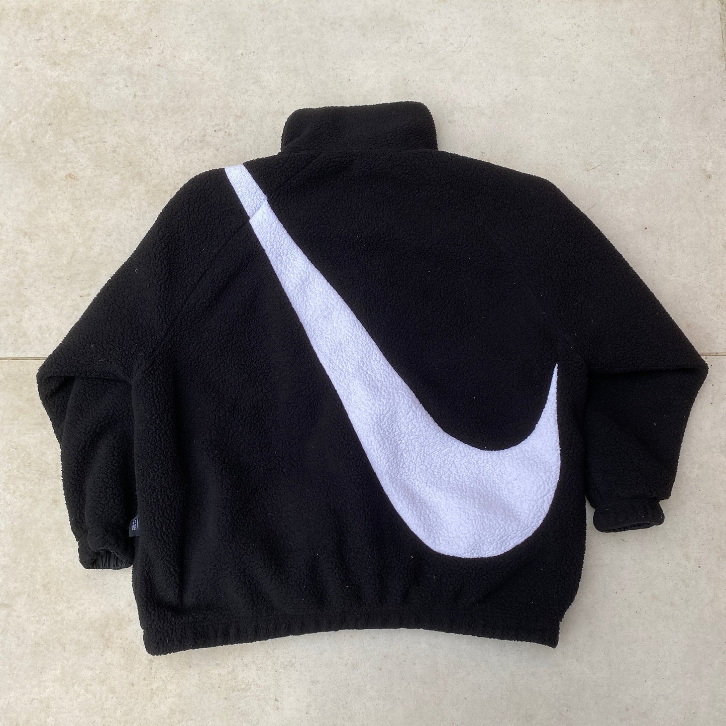 00s Nike Reversible Fleece Puffer Jacket Black Small