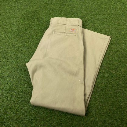 Retro Dickies Cargo Trousers Joggers Brown Medium