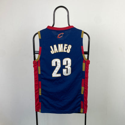 Retro Cleveland James Basketball Jersey Vest T-Shirt Blue XS