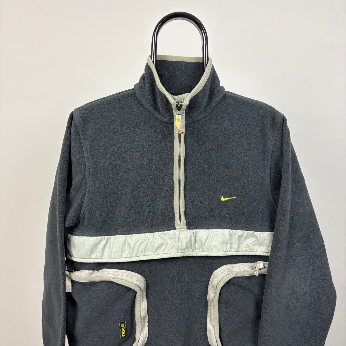 00s Nike Zip Pocket Fleece Sweatshirt Grey Small