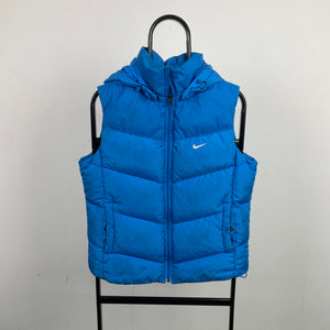 00s Nike Puffer Gilet Jacket Blue Medium
