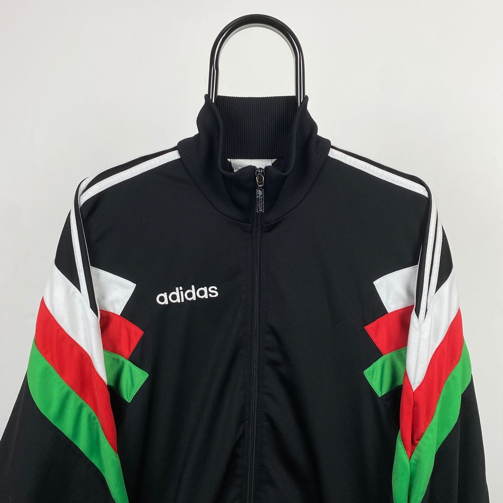 90s Adidas Windbreaker Track Jacket Black Large