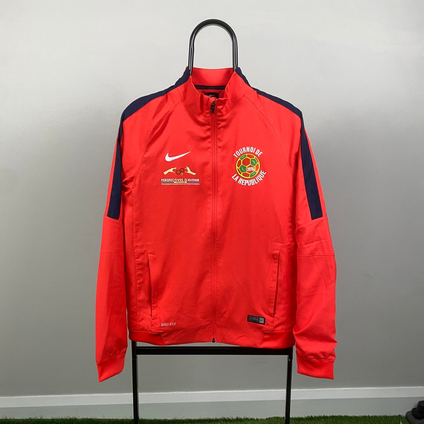 00s Nike Football Windbreaker Jacket Red Small