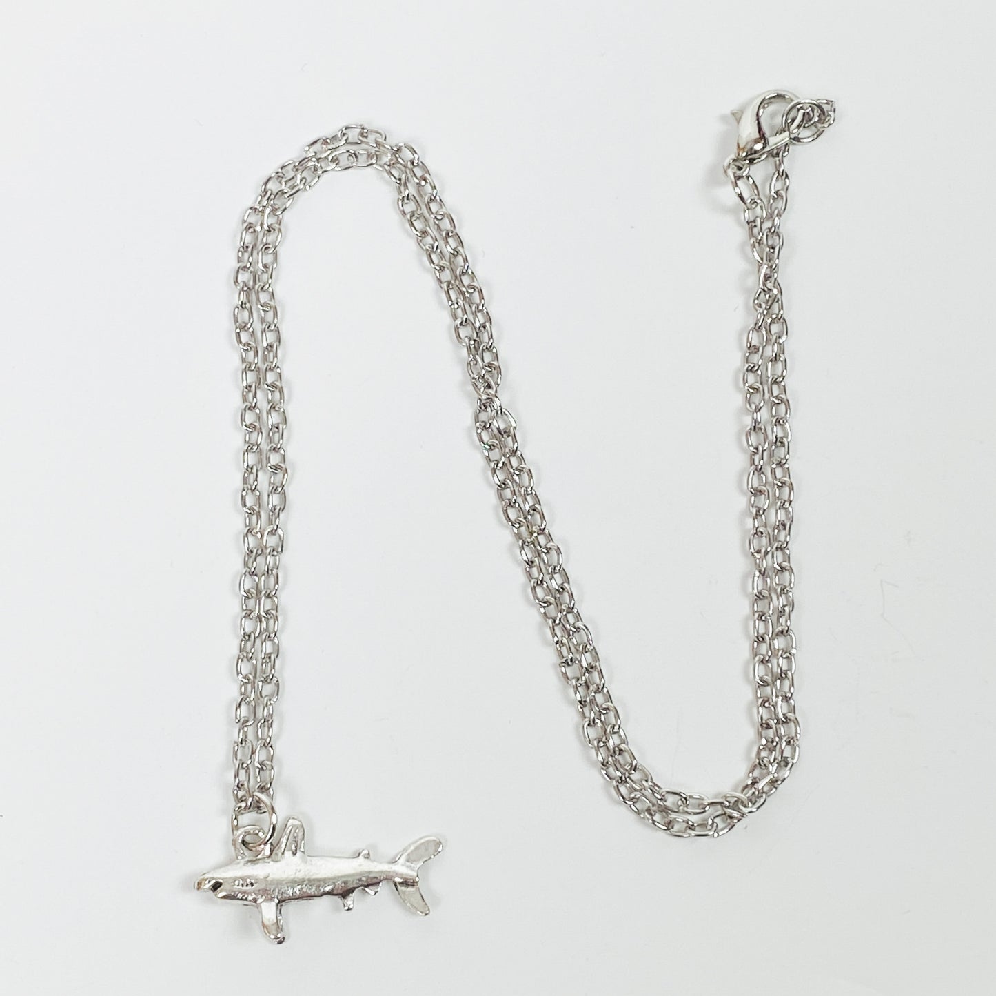 Retro Shark Necklace Chain Silver