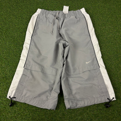 00s Nike 3/4 Length Baggy Shorts Grey Medium