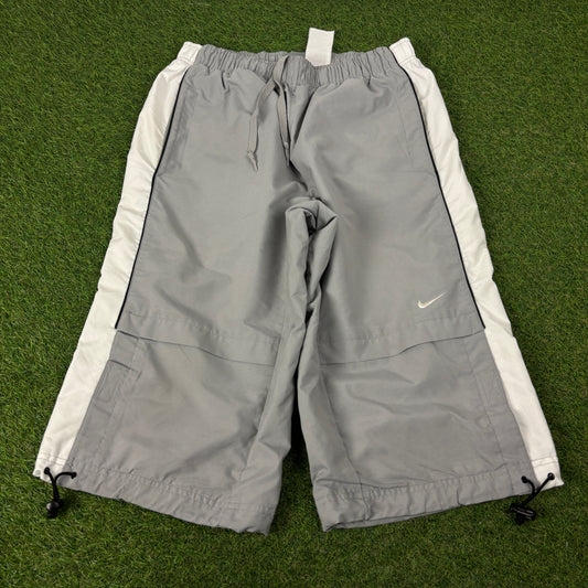 00s Nike 3/4 Length Baggy Shorts Grey Medium