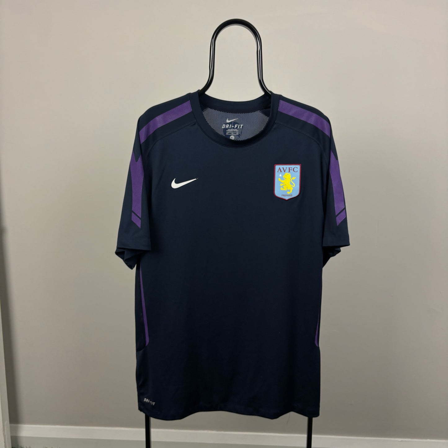 00s Nike Aston Villa Football Shirt T-Shirt Blue XL